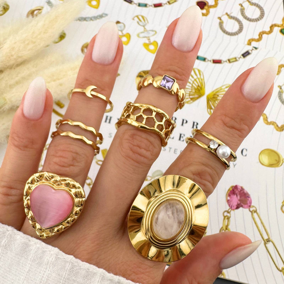 PVD Gold-Plated Stainless Steel Ring - Intensity