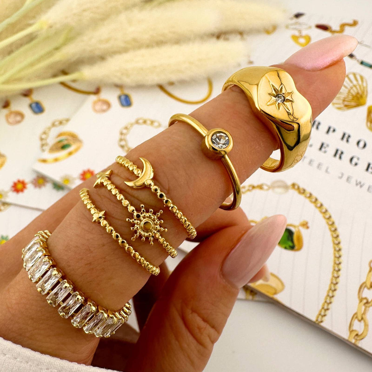 PVD Gold-Plated Stainless Steel Ring - Intensity