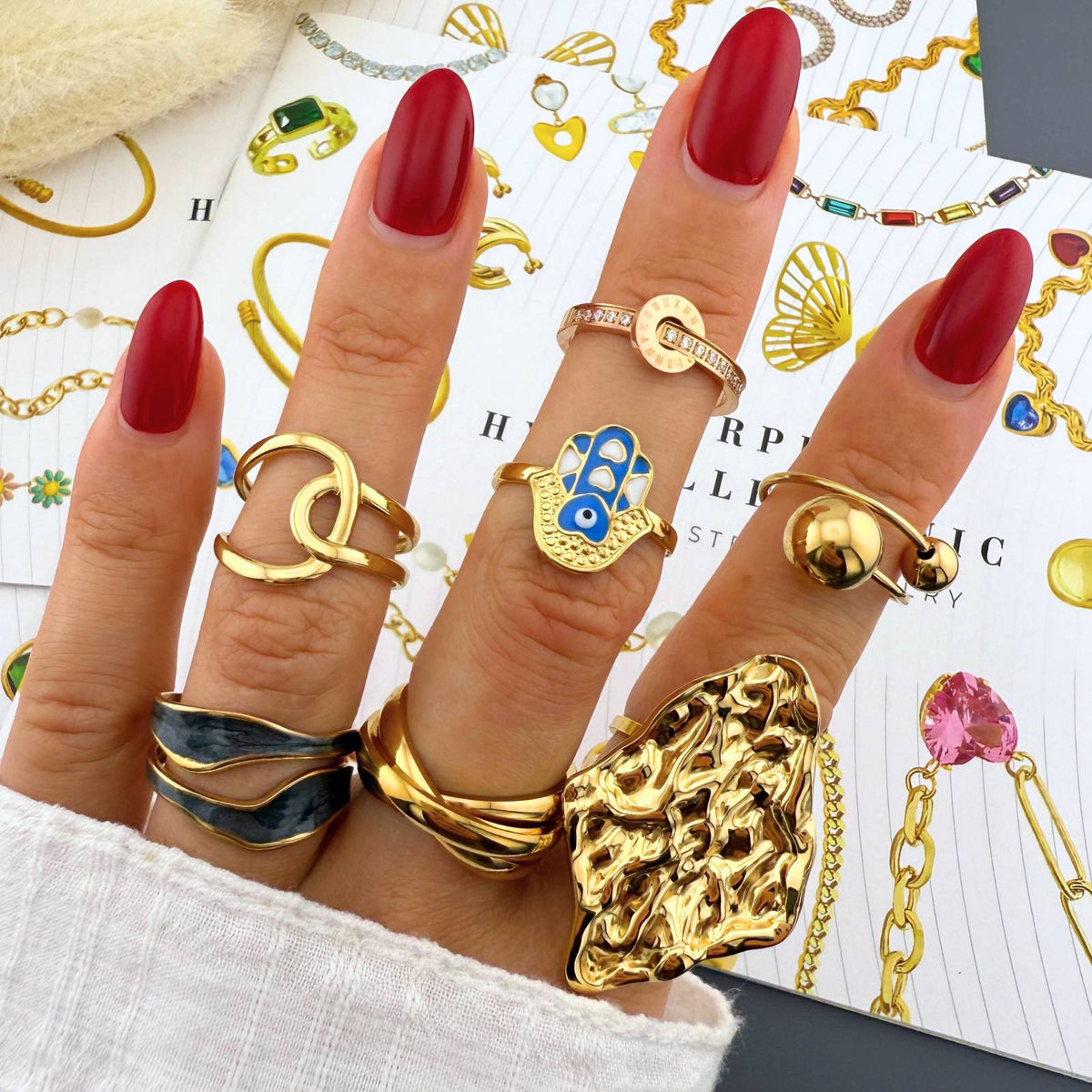 PVD Gold-Plated Stainless Steel Ring - Intensity