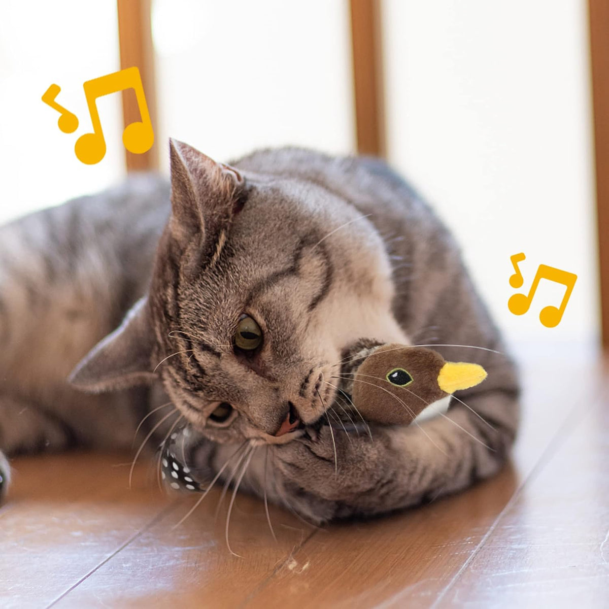 Chirping & Flapping Bird Cat Toy – USB Rechargeable