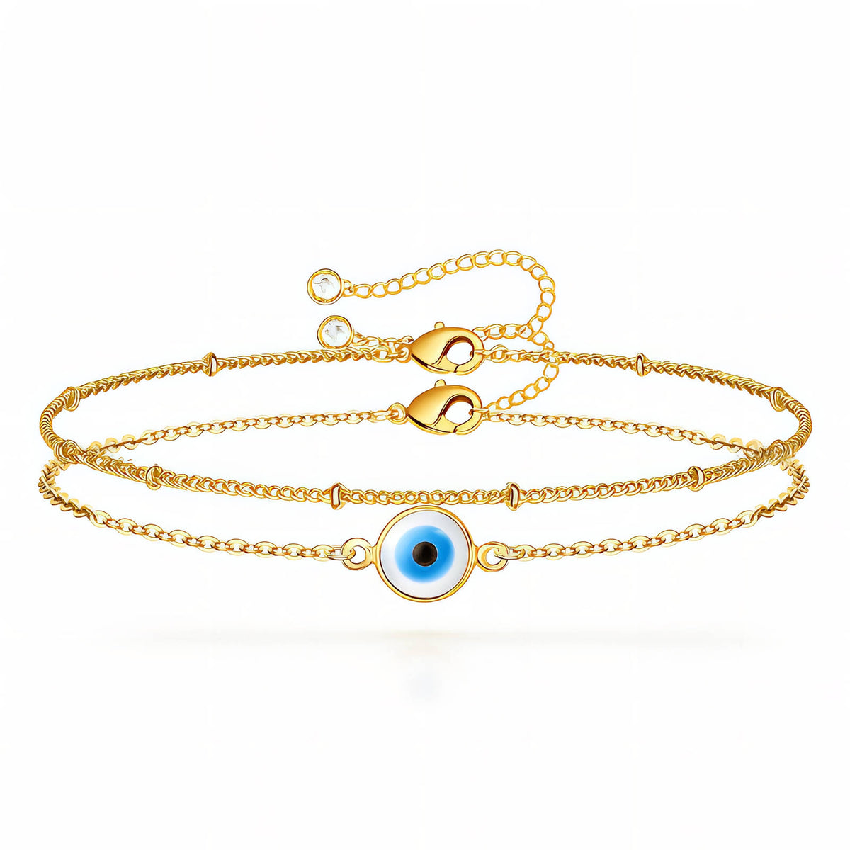 Evil Eye PVD Gold-Plated Steel Bracelet - Intensity