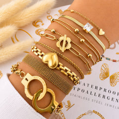 Flower PVD Gold-Plated Steel Bracelet - Intensity