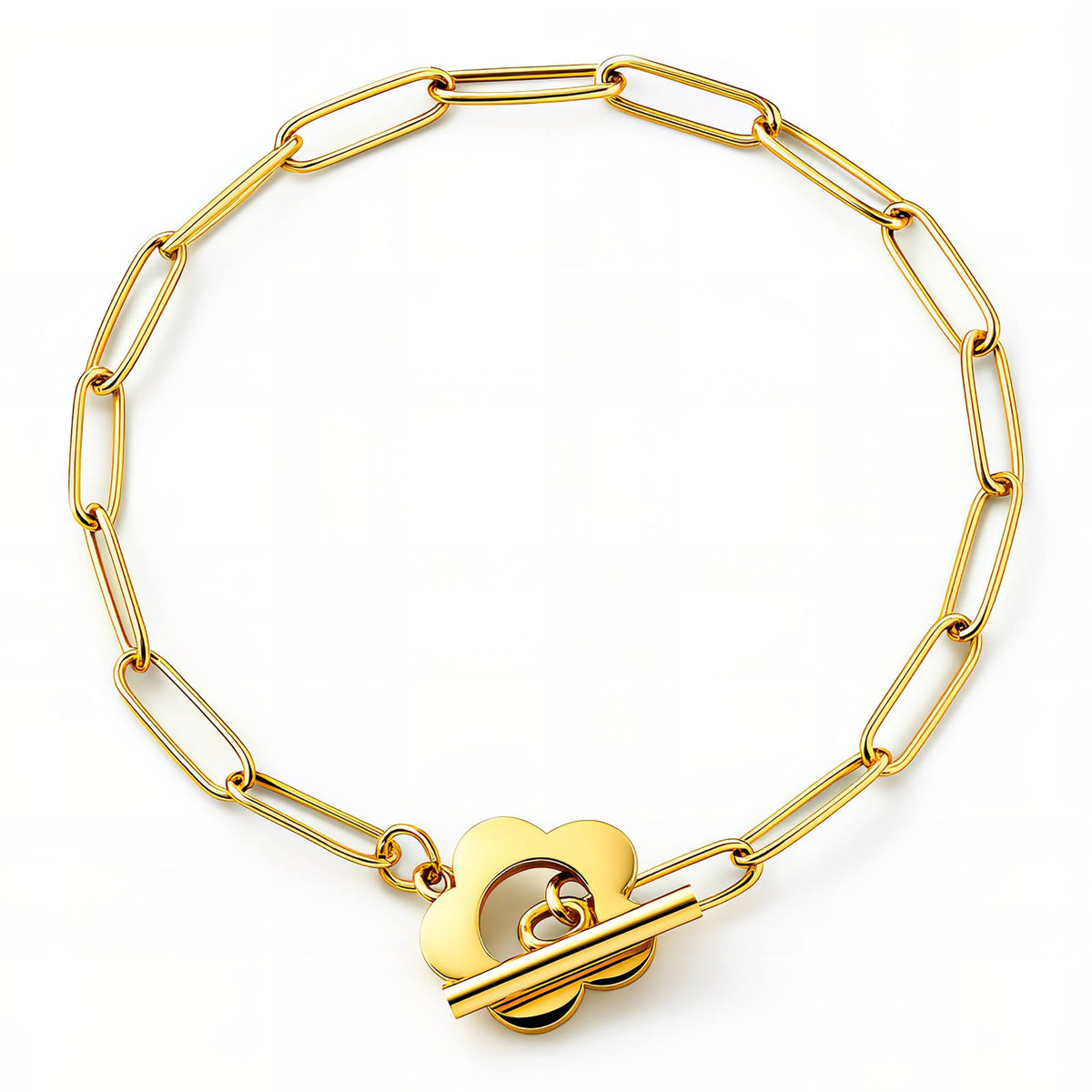 Flower PVD Gold-Plated Steel Bracelet - Intensity