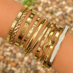 PVD Gold-Plated Stainless Steel Bracelet - Intensity