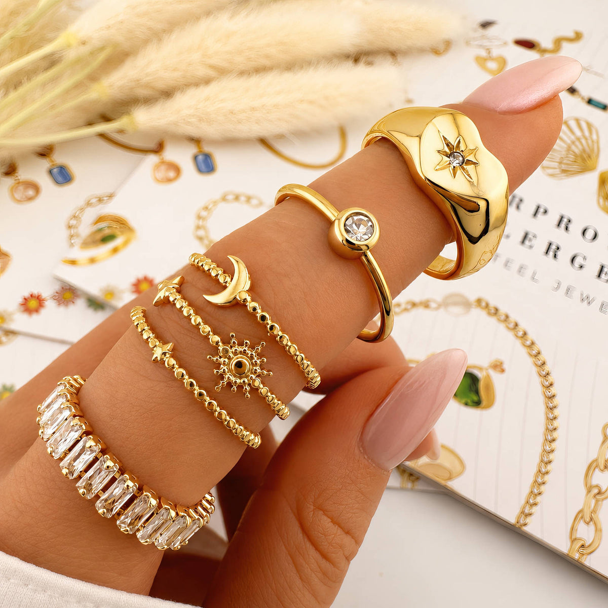 PVD Gold-Plated Stainless Steel Ring - Intensity