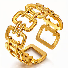 PVD Gold-Plated Stainless Steel Ring - Intensity