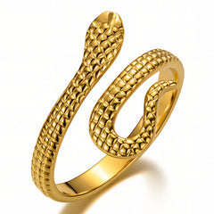 Snakes PVD Gold-Plated Stainless Steel Ring - Intensity