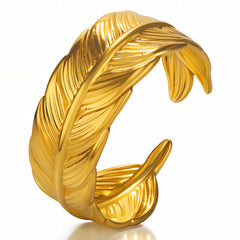 Leaves PVD Gold-Plated Stainless Steel Ring - Intensity