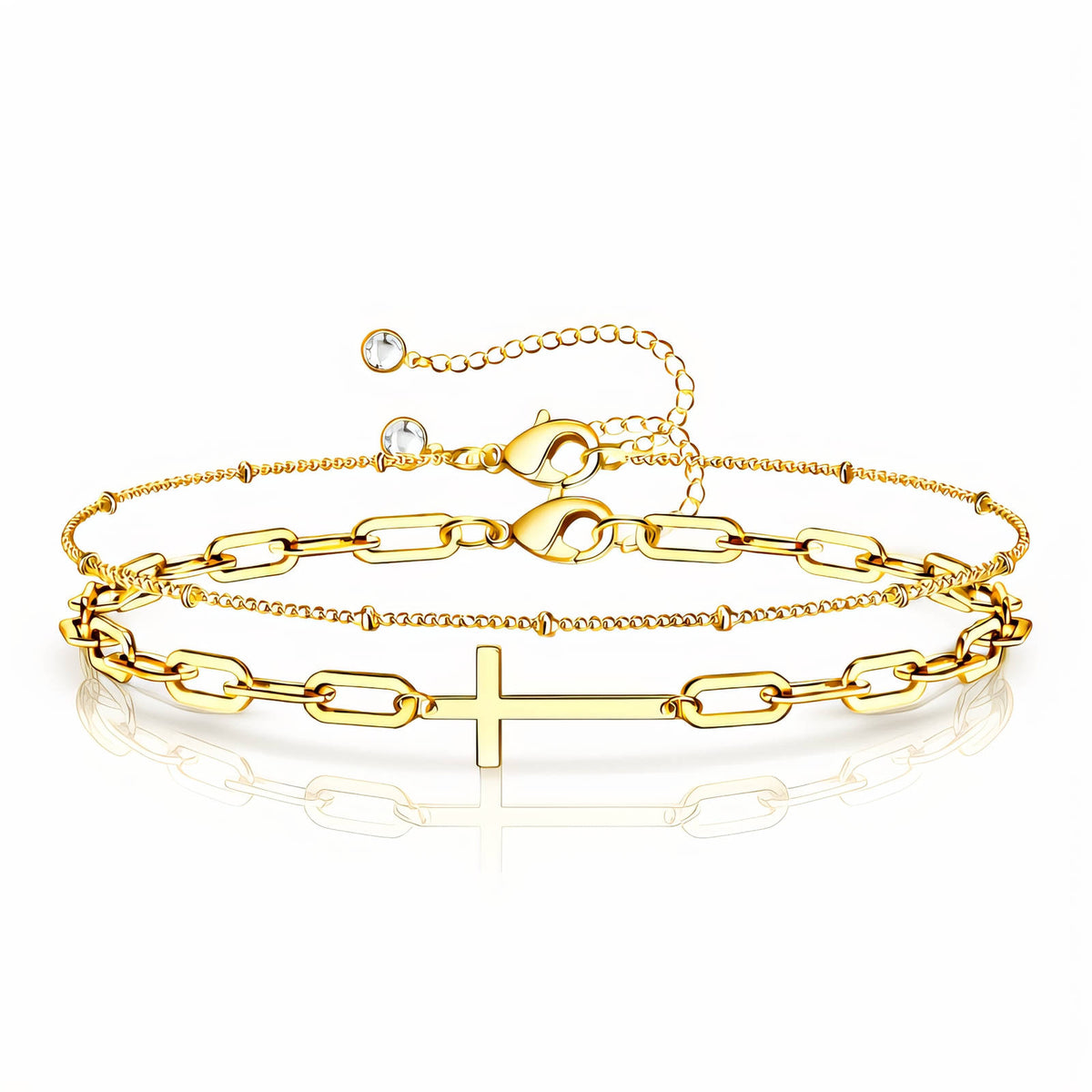 Cross PVD Gold-Plated Stainless Steel Bracelet - Intensity