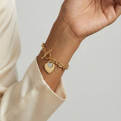 Hearts PVD Gold-Plated Steel Bracelet - Intensity