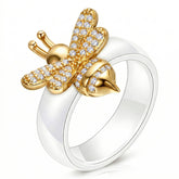 Bee PVD Gold-Plated Ceramic Ring - Intensity