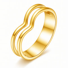 PVD Gold-Plated Stainless Steel Ring - Intensity
