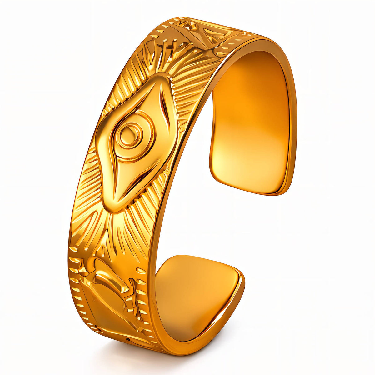 Evil Eye PVD Gold-Plated Stainless Steel Ring - Intensity