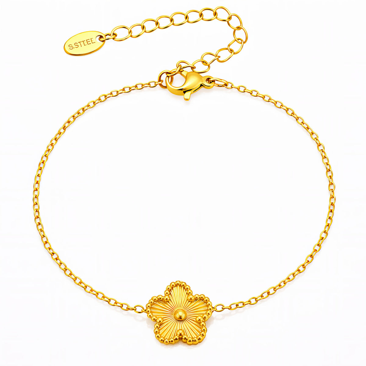 Flower PVD Gold-Plated Steel Bracelet - Intensity