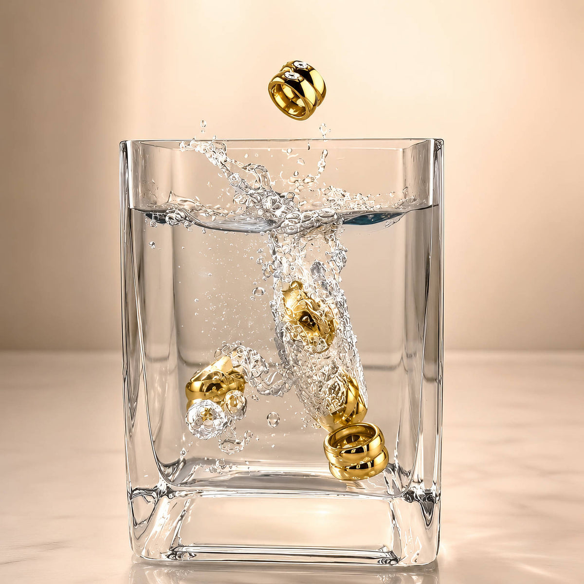 PVD Gold-Plated Stainless Steel Ring - Intensity