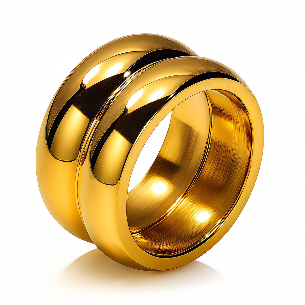 PVD Gold-Plated Stainless Steel Ring - Intensity