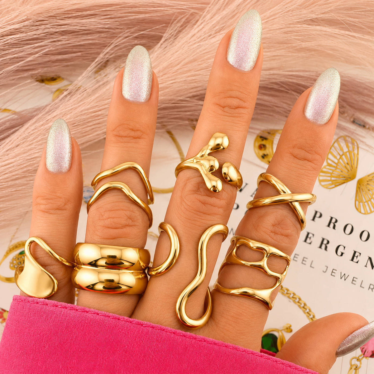 PVD Gold-Plated Stainless Steel Ring - Intensity