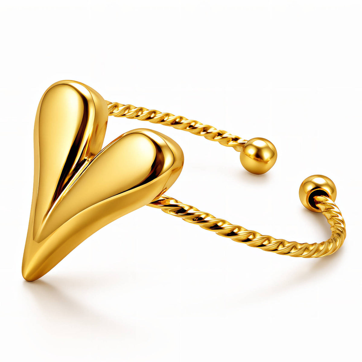Heart PVD Gold-Plated Stainless Steel Ring - Intensity