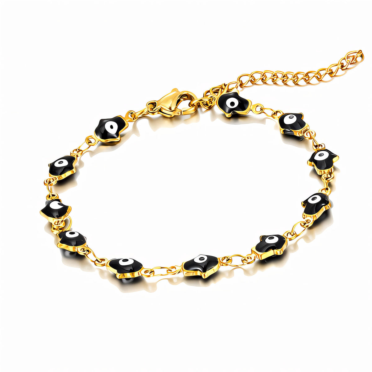 Evil Eyes PVD Gold-Plated Steel Bracelet - Intensity