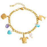 Turtle PVD Gold-Plated Steel Bracelet - Bubble Pop