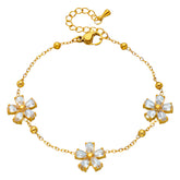 Flower Meadow PVD Gold-Plated Steel Bracelet - Intensity