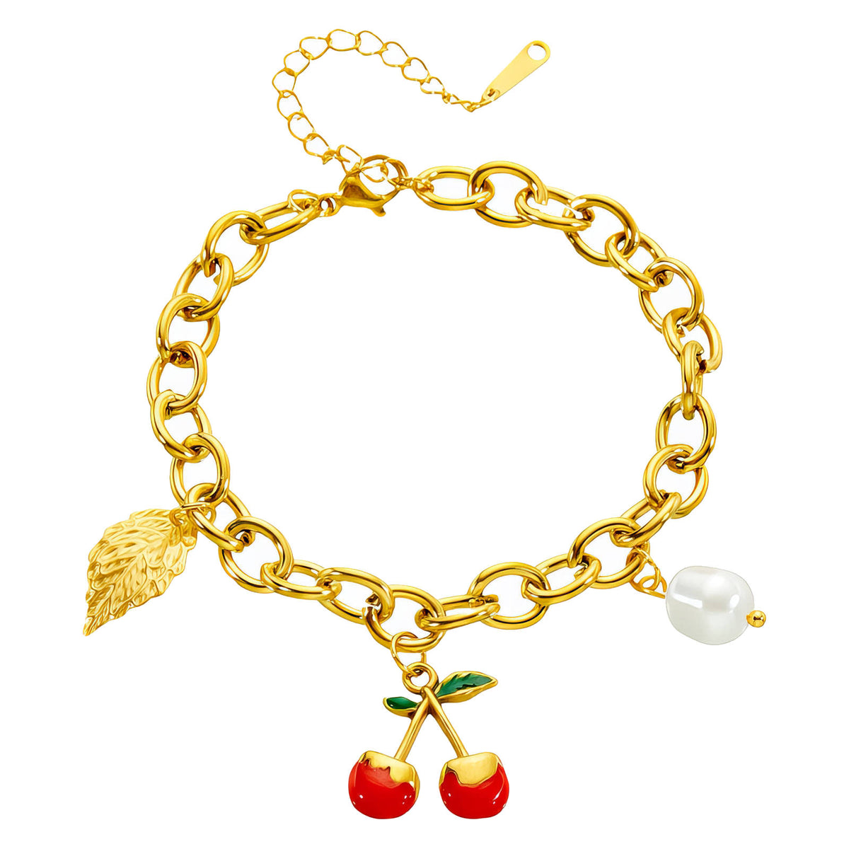 Cherry PVD Gold-Plated Steel Bracelet - Intensity