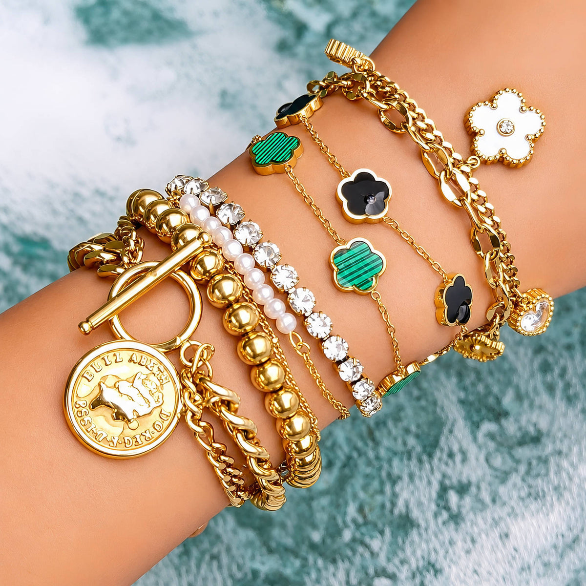 Flower Meadow PVD Gold-Plated Steel Bracelet - Intensity
