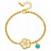 Flower PVD Gold-Plated Steel Bracelet - Intensity