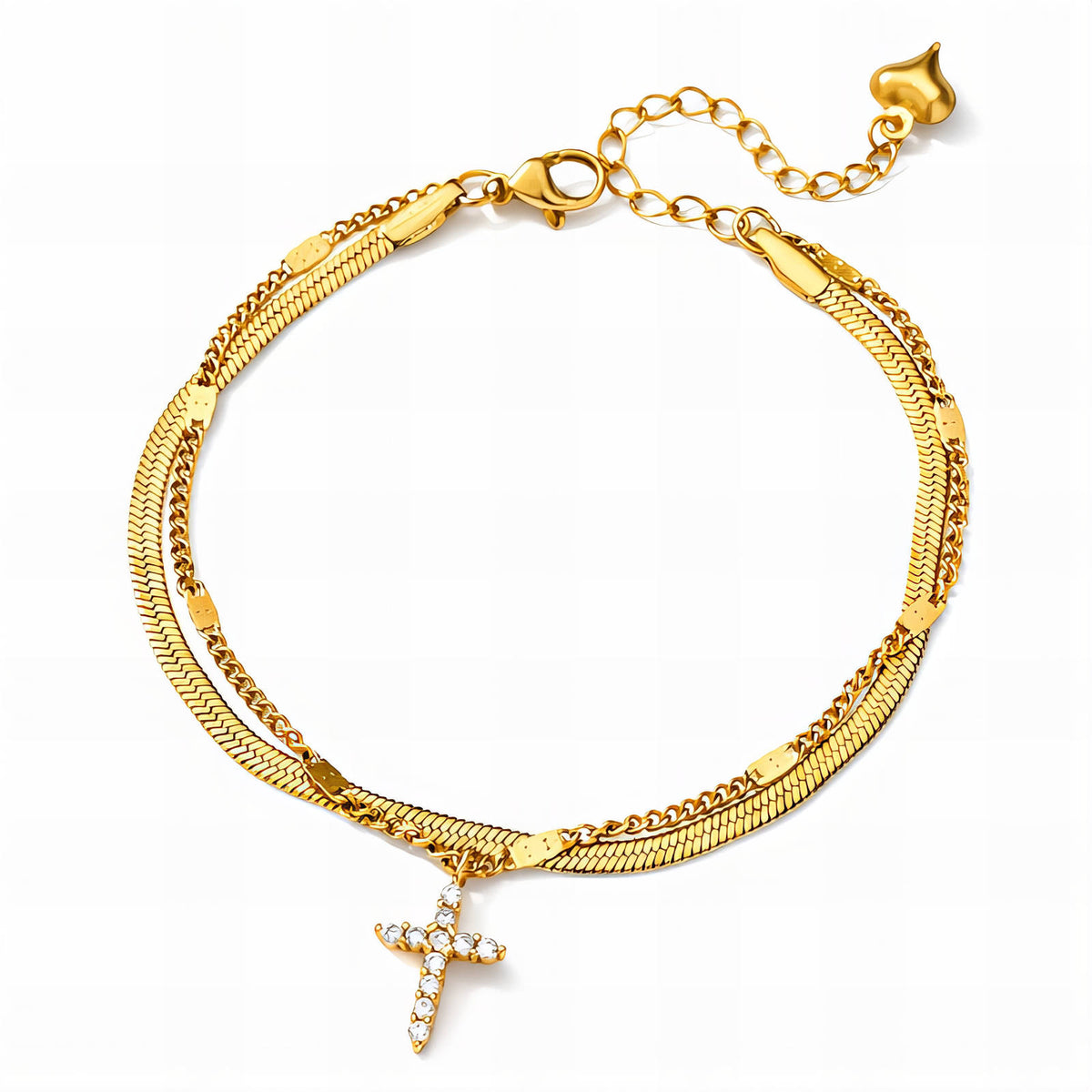 Cross PVD Gold-Plated Stainless Steel Bracelet - Intensity