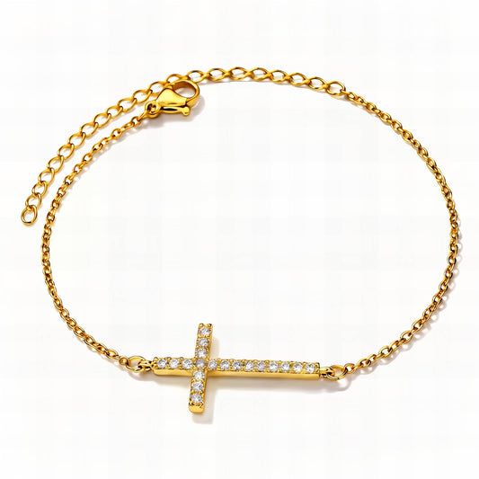 Cross PVD Gold-Plated Stainless Steel Bracelet - Intensity