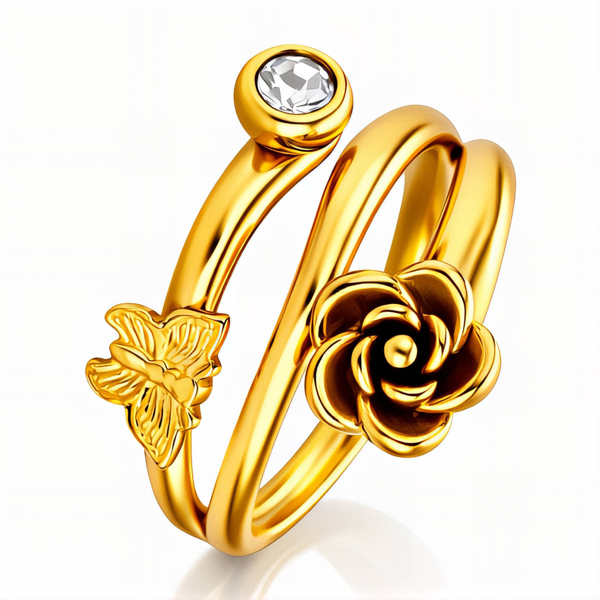 PVD Gold-Plated Stainless Steel Ring - Intensity