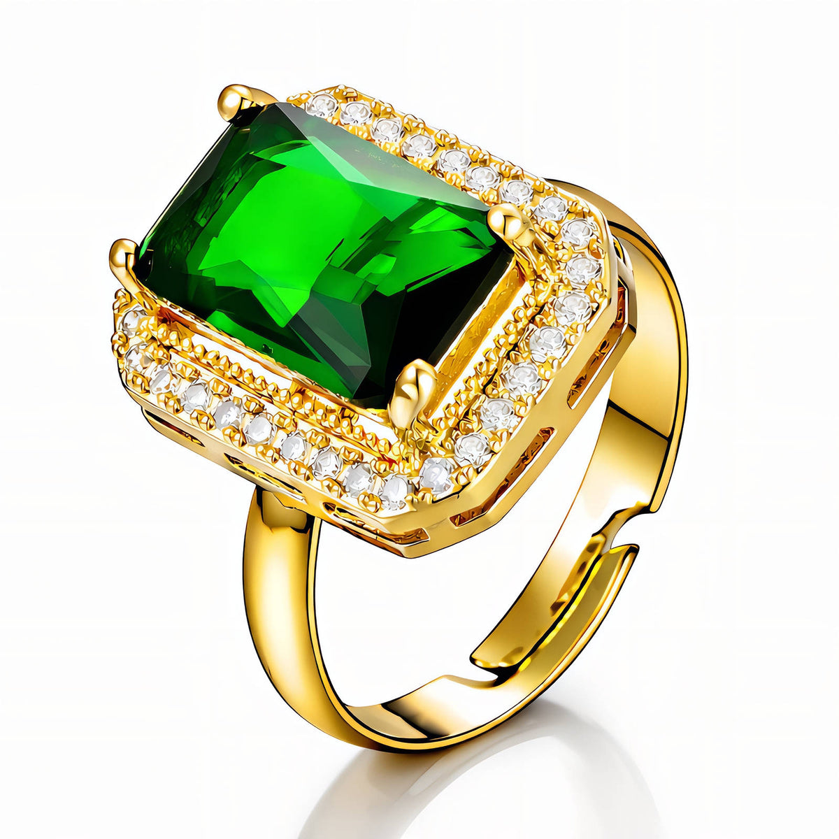 PVD Gold-Plated Brass Ring - Crystallic