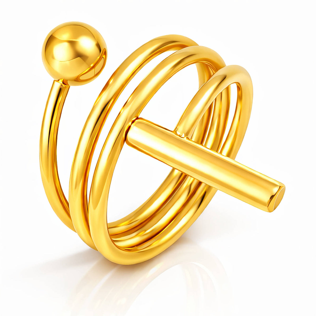 PVD Gold-Plated Stainless Steel Ring - Intensity