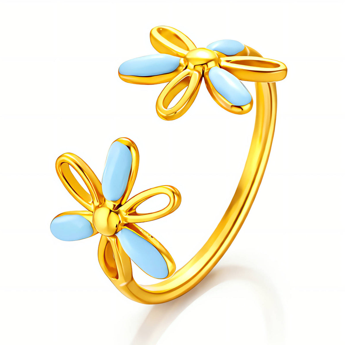 Flowers PVD Gold-Plated Stainless Steel Ring - Intensity