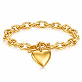 Engraving-ready Heart PVD Gold-Plated Steel Bracelet - Intensity