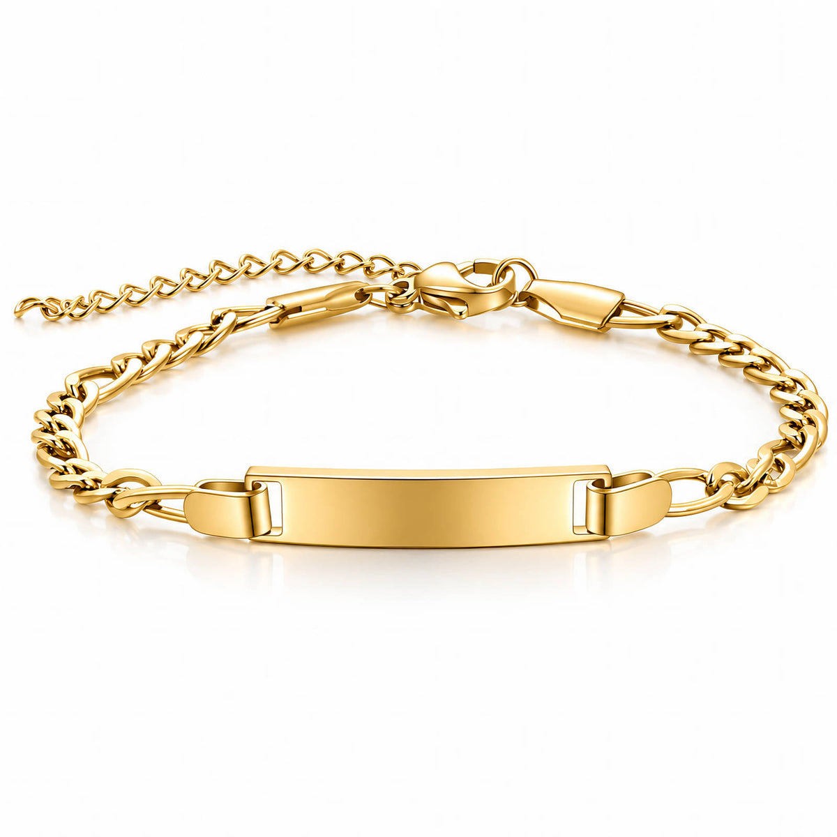Engraving-ready PVD Gold-Plated Steel Bracelet - Intensity