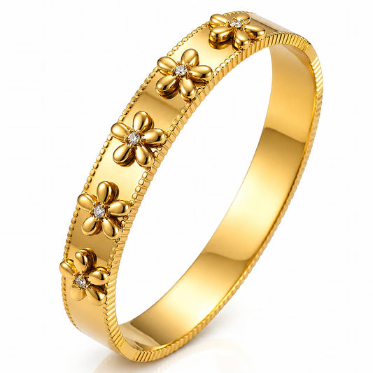 Flower Meadow PVD Gold-Plated Steel Bracelet - Intensity