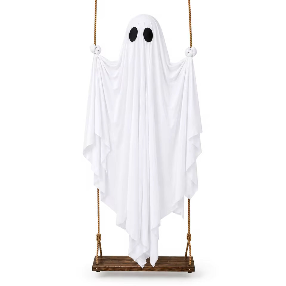 Glowing LED Ghost Swing Lantern | Halloween Decor