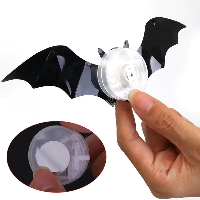 12-Pack Purple LED Bat Wall Stickers | Glow in the Dark 3D Halloween Window Decor