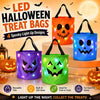 LED Light-Up Halloween Jack-O-Lantern Candy Basket – Glow-in-the-Dark Trick-or-Treat Bag