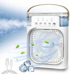 Portable Air Conditioner Fan: Usb Electric Fan With Led Night Light, Fine Mist Water