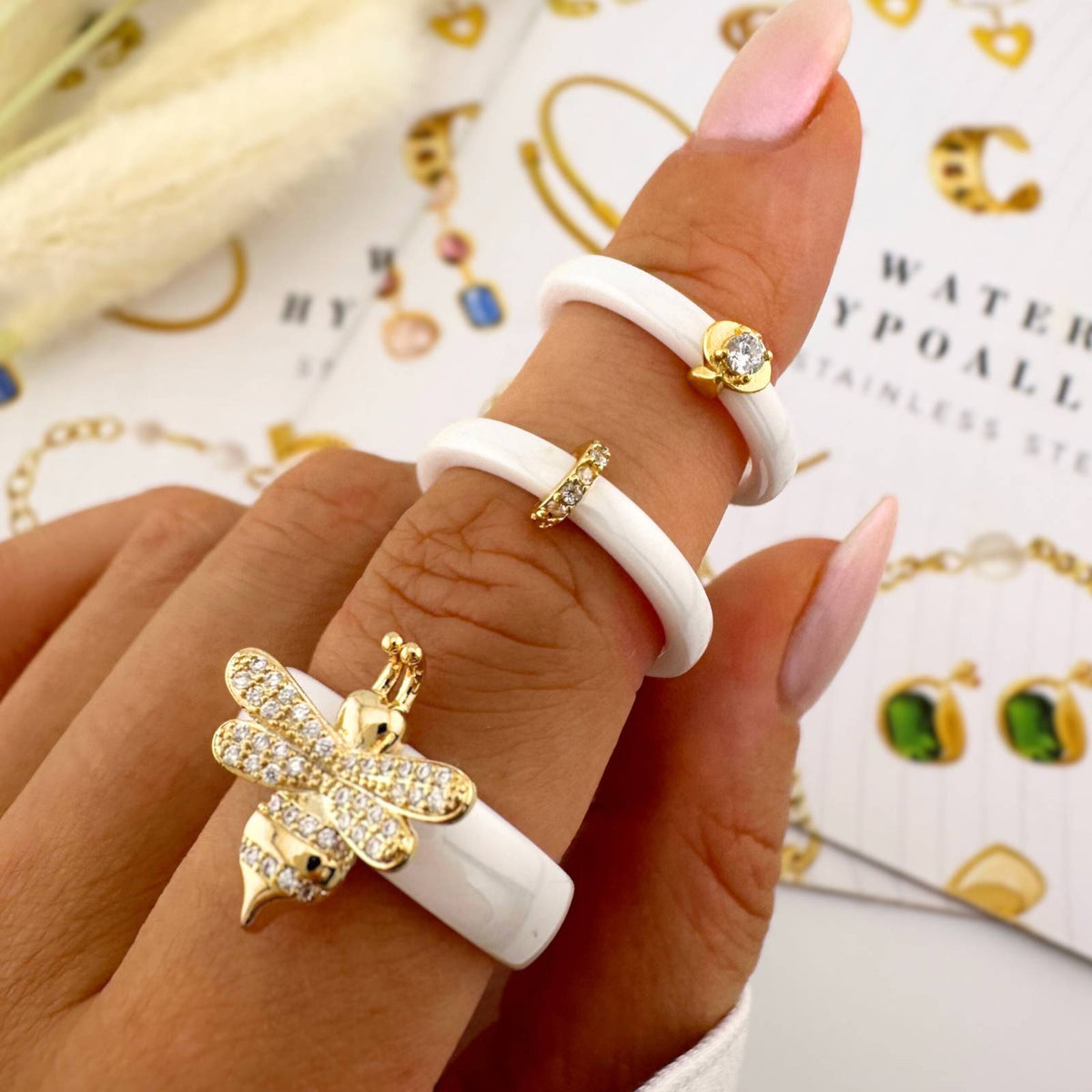PVD Gold-Plated Ceramic Ring - Intensity