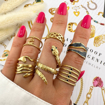 PVD Gold-Plated Stainless Steel Ring - Intensity