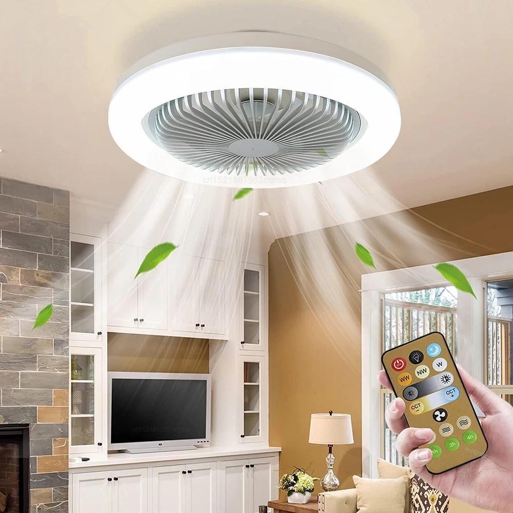 Smart 3-in-1 Ceiling Fan with Remote Control Lighting Lamp E27 Converter Base 85-265V Lighting Base for Bedroom and Living Room