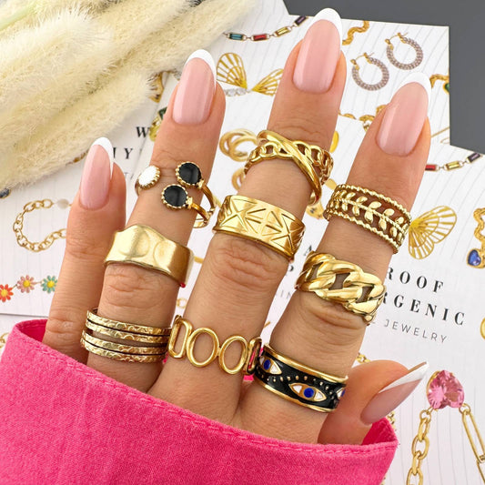 PVD Gold-Plated Stainless Steel Ring - Intensity