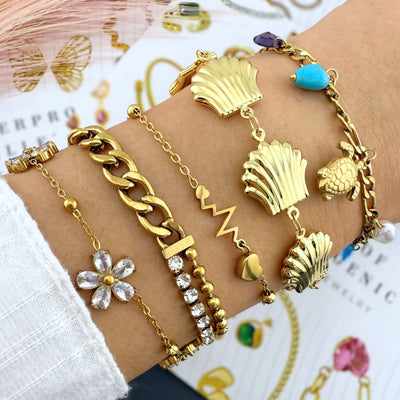 Flower Meadow PVD Gold-Plated Steel Bracelet - Intensity