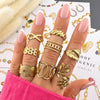 Croissant PVD Gold-Plated Stainless Steel Ring - Intensity
