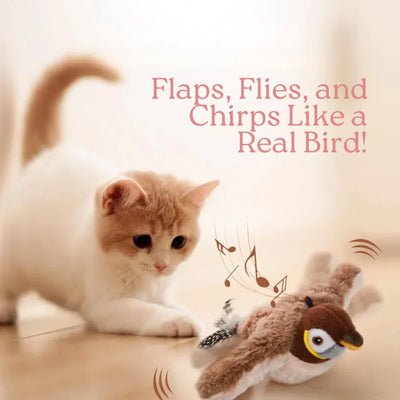 Chirping & Flapping Bird Cat Toy – USB Rechargeable