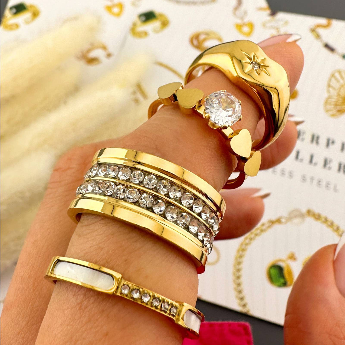 PVD Gold-Plated Stainless Steel Ring - Intensity