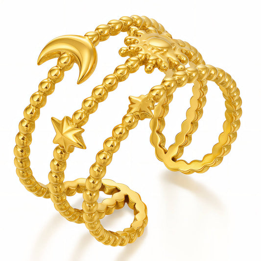 PVD Gold-Plated Stainless Steel Ring - Intensity